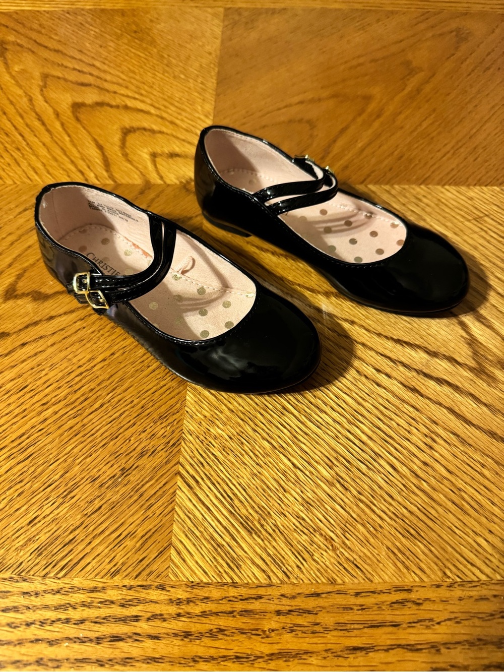 Christie & Jill Girls Black Patent Mary Jane Dress Shoes